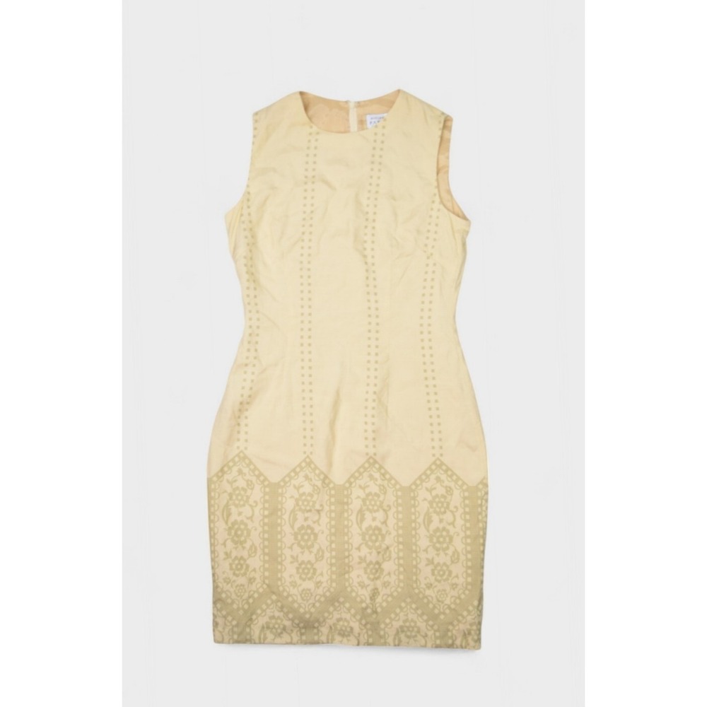 Adrianna Papell Dress Womens 6 Silk Floral Sheath Sleeveless Knee Length